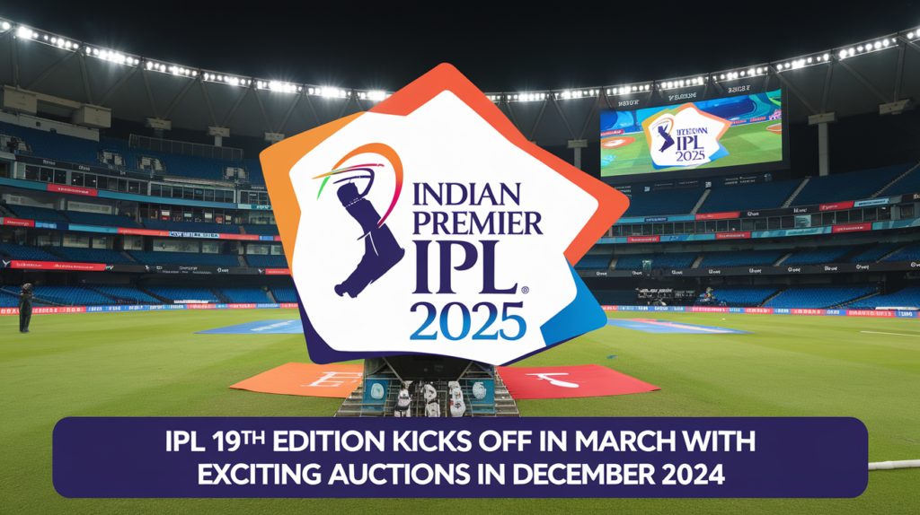 Indian Cricket Tournament 2025: IPL 19th Edition Kicks Off in March with Exciting Auctions in December 2024